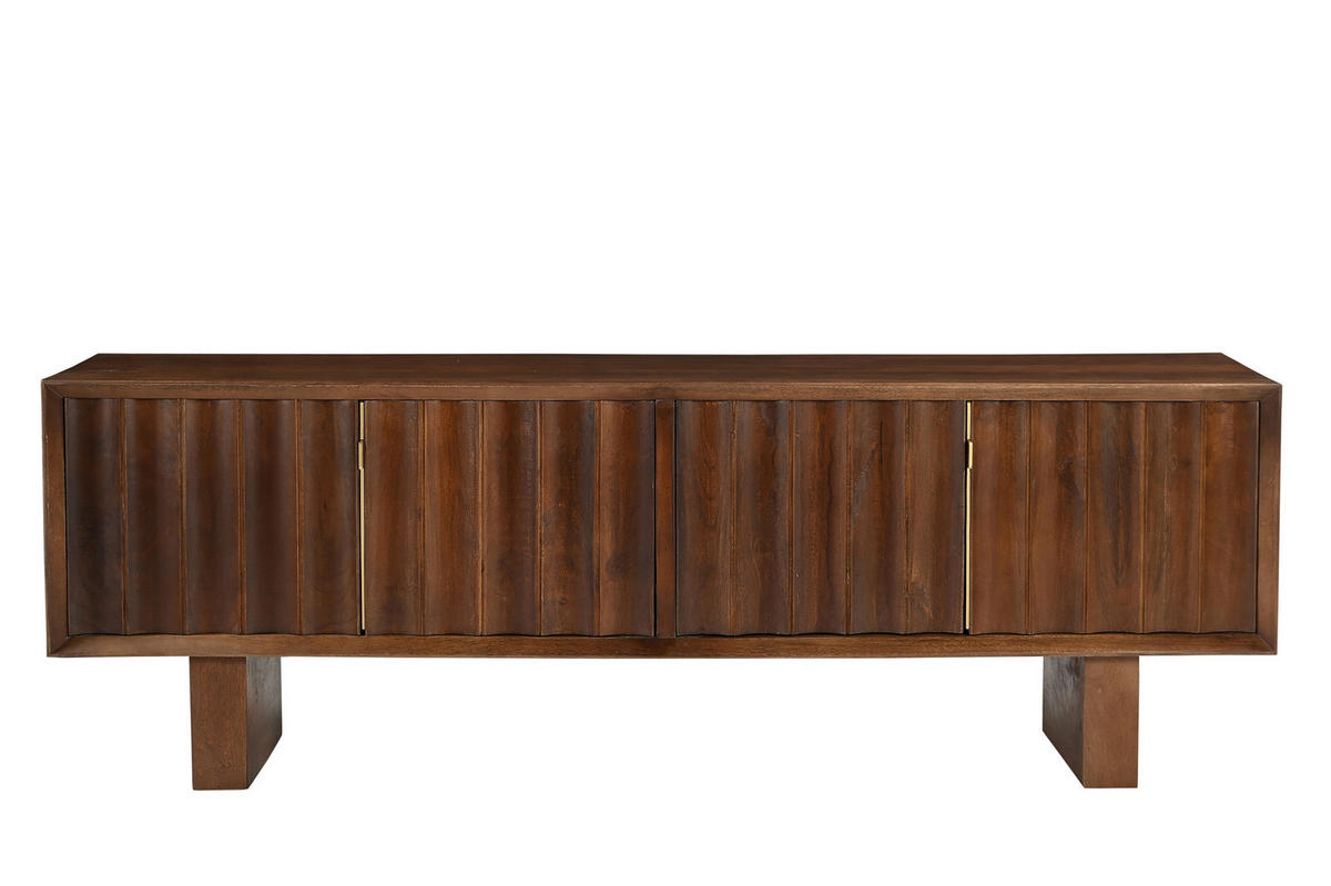 LOWBOARD  180/60/45 cm   - Messingfarben/Braun, Design, Holz/Metall (180/60/45cm) - MID.YOU