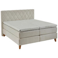 BOXSPRINGBETT 200/200 cm  in Naturfarben  - Naturfarben, MODERN, Holz/Textil (200/200cm) - Hukla