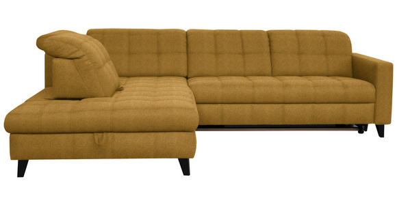 ECKSOFA  in Webstoff Currygelb  216/297 cm  - Currygelb/Schwarz, Design, Holz/Textil (216/297cm) - Xora
