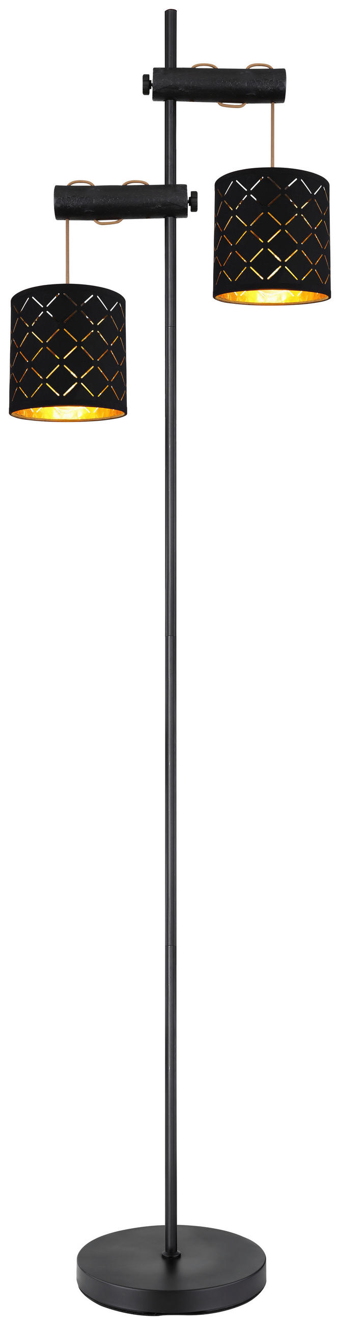 STOJEČA SVETILKA     41/23/150 cm          - zlate barve/črna, Basics, kovina/tekstil (41/23/150cm) - Globo
