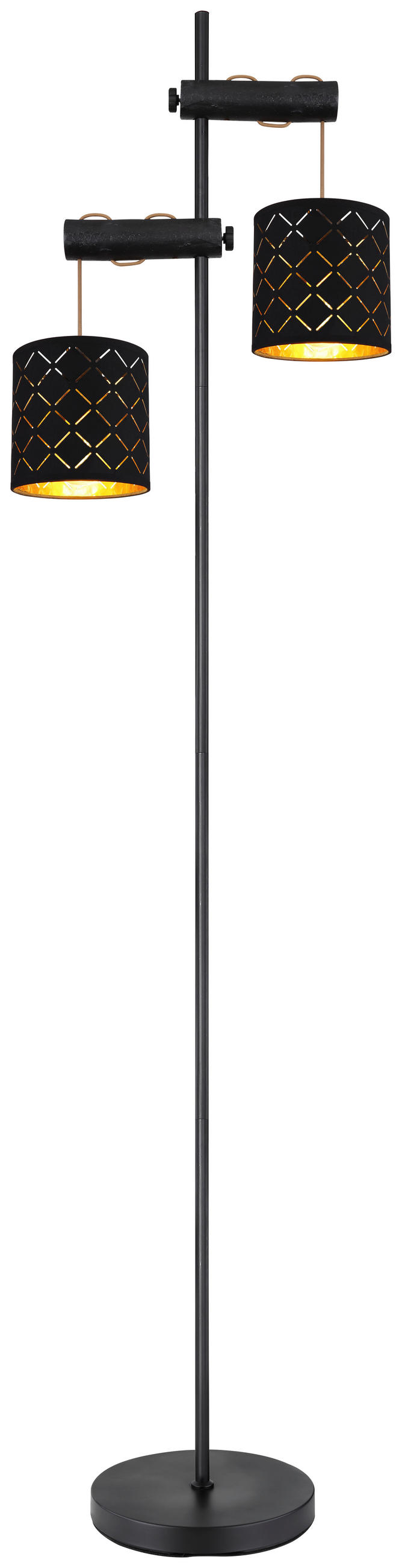 STOJEČA SVETILKA     41/23/150 cm          - zlate barve/črna, Basics, kovina/tekstil (41/23/150cm) - Globo