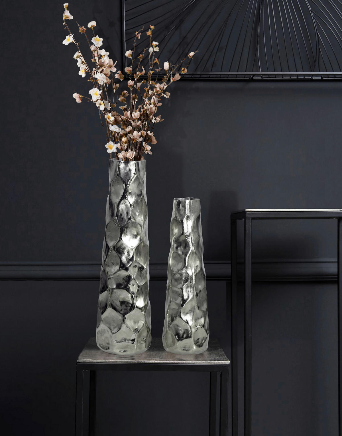 DEKOVASE  - Silberfarben, Design, Metall (15/48,5/15cm) - Livetastic