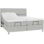 BOXSPRINGBETT 160/200 cm  in Hellgrau  - Chromfarben/Hellgrau, KONVENTIONELL, Kunststoff/Textil (160/200cm) - Voleo