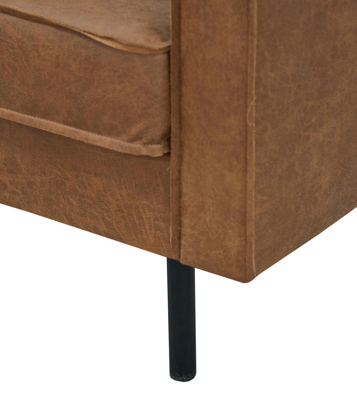3-SITZER-SOFA in Lederlook Braun  - Schwarz/Braun, Design, Leder (275/84/90cm) - MID.YOU