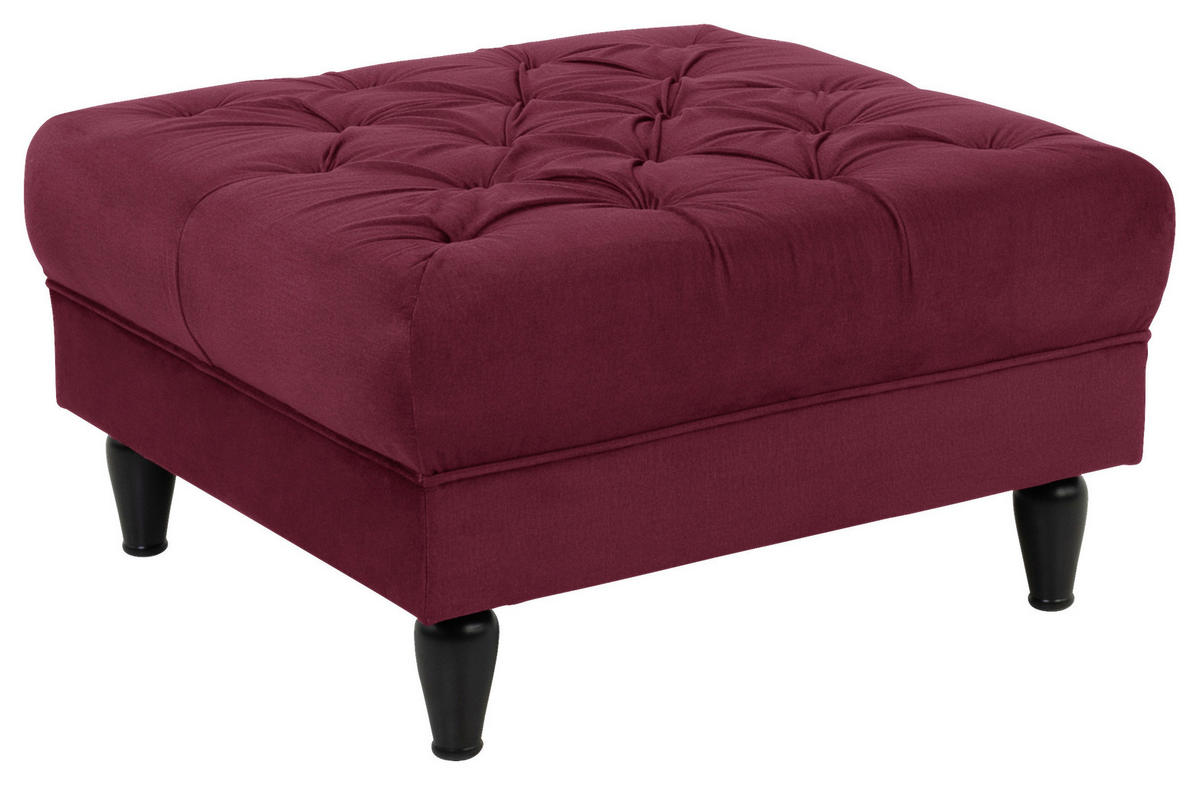 HOCKER Textil Rot  - Rot/Schwarz, Design, Holz/Textil (82/44/82cm) - MID.YOU