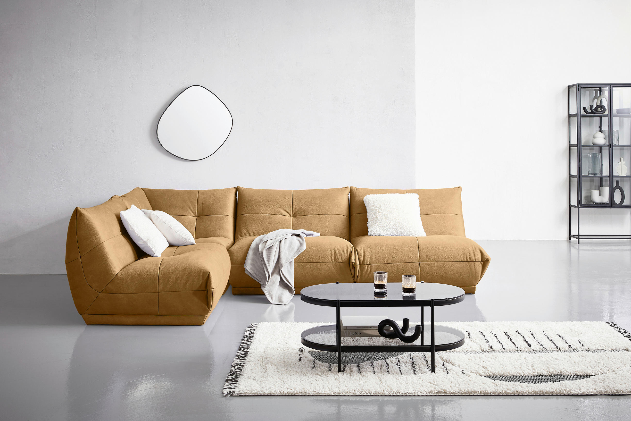SOFAELEMENT Lederlook Hellbraun  - Hellbraun, Trend, Textil (105/80/112cm) - Livetastic