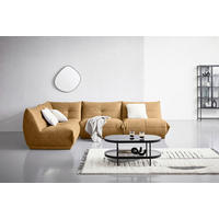 ECKSOFA in Lederlook Hellbraun  - Hellbraun, Trend, Textil (210/315cm) - Livetastic