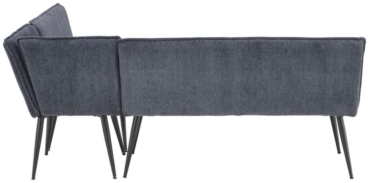 ECKBANK in Metall, Textil Grau  - Schwarz/Grau, Lifestyle, Textil/Metall (195/157cm) - MID.YOU