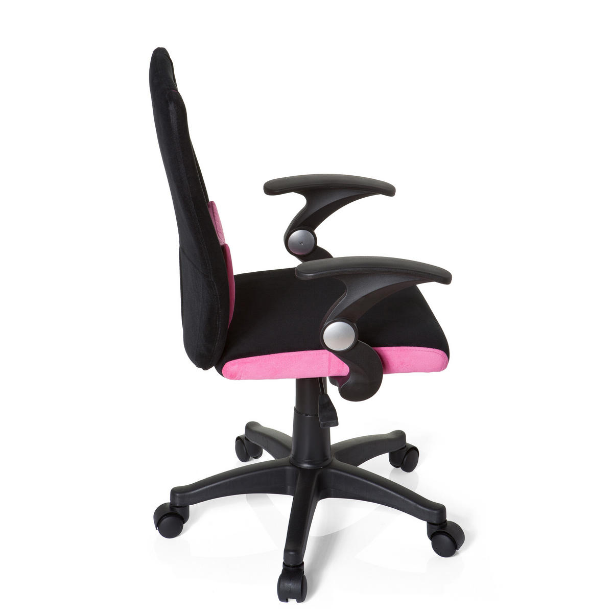MLADINSKI VRTLJIVI STOL umetna masa črna, pink  - roza/pink, Basics, umetna masa (50/87-97/40cm) - MID.YOU