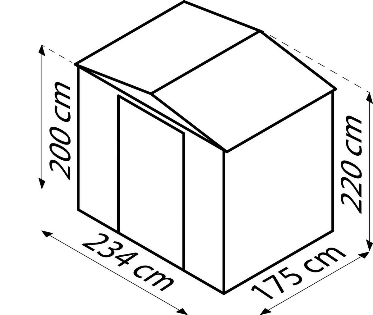 GERÄTEHAUS 245/220/185 cm  - Silberfarben, Basics, Metall (245/220/185cm)