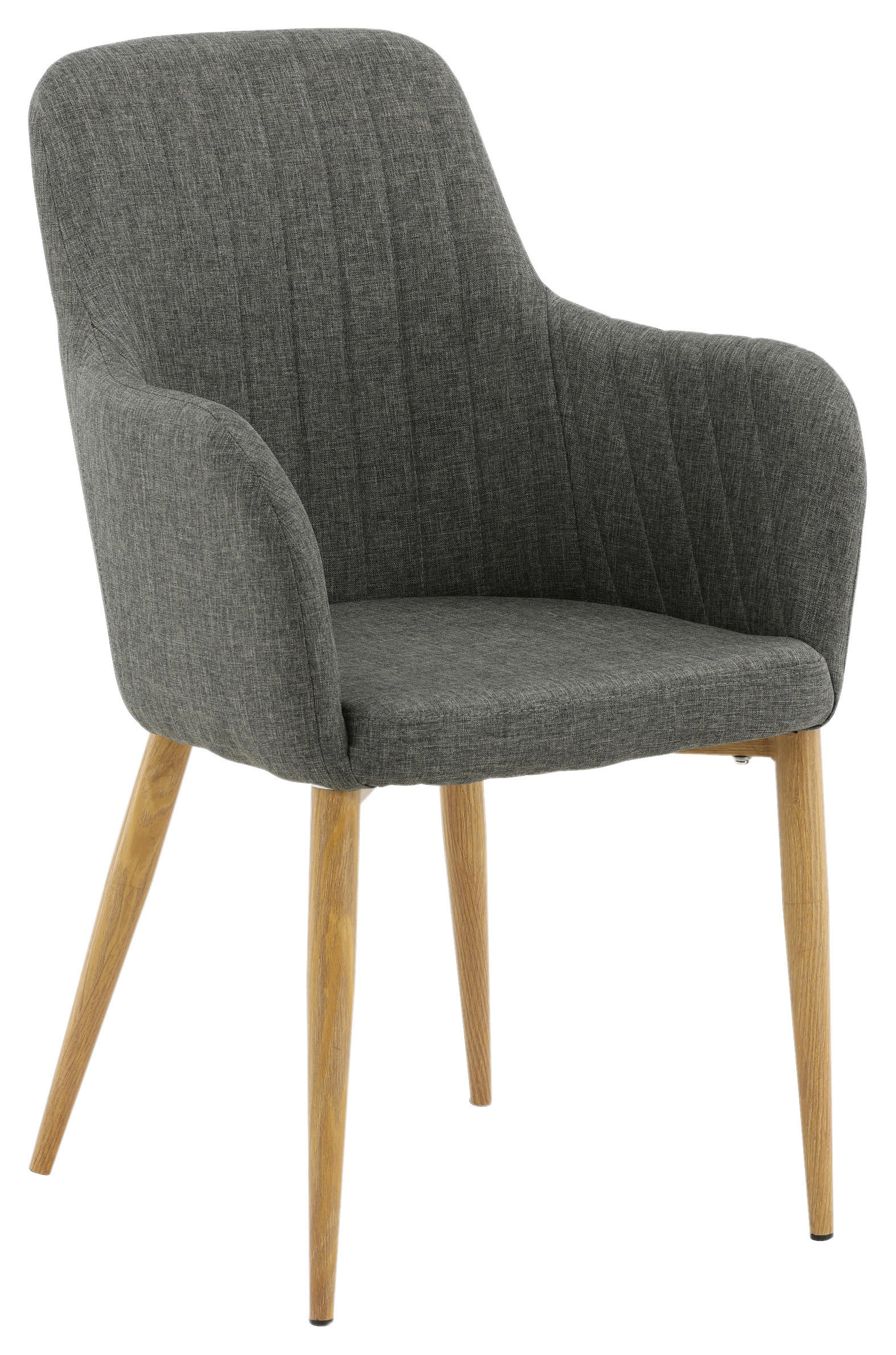 STUHL-SET 2 Stück  in Stahl Textilgeflecht Metall, Textil  - Dunkelgrau/Naturfarben, Design, Textil/Metall (57/93/62cm) - Livetastic