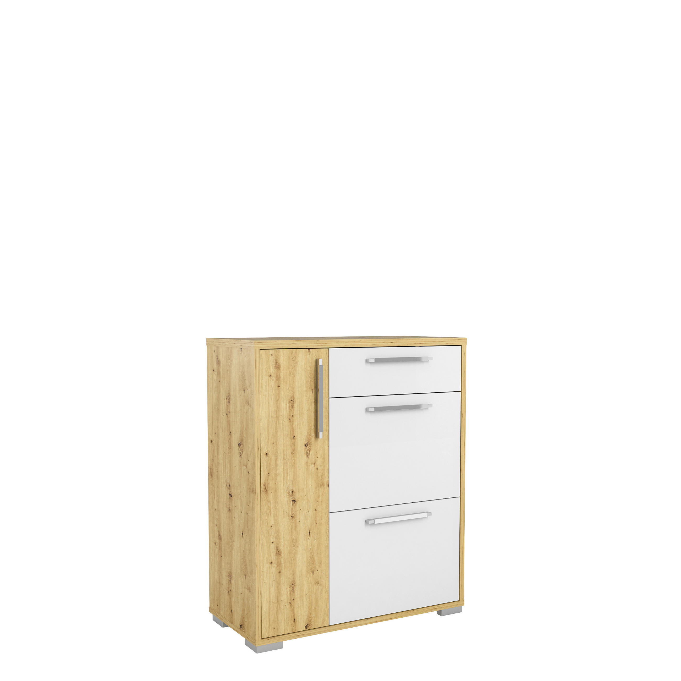 BILLENŐS CIPŐSSZEKRÉNY 80,5/96,8/38,5 cm  - ezüst/króm, Basics, műanyag/faalapú anyag (80,5/96,8/38,5cm) - Xora