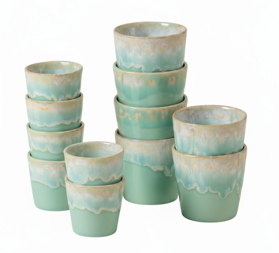 ESPRESSO & KAFFEETASSENSET GRESPRESSO 12-teilig  - Türkis, Basics, Keramik - Costa Nova