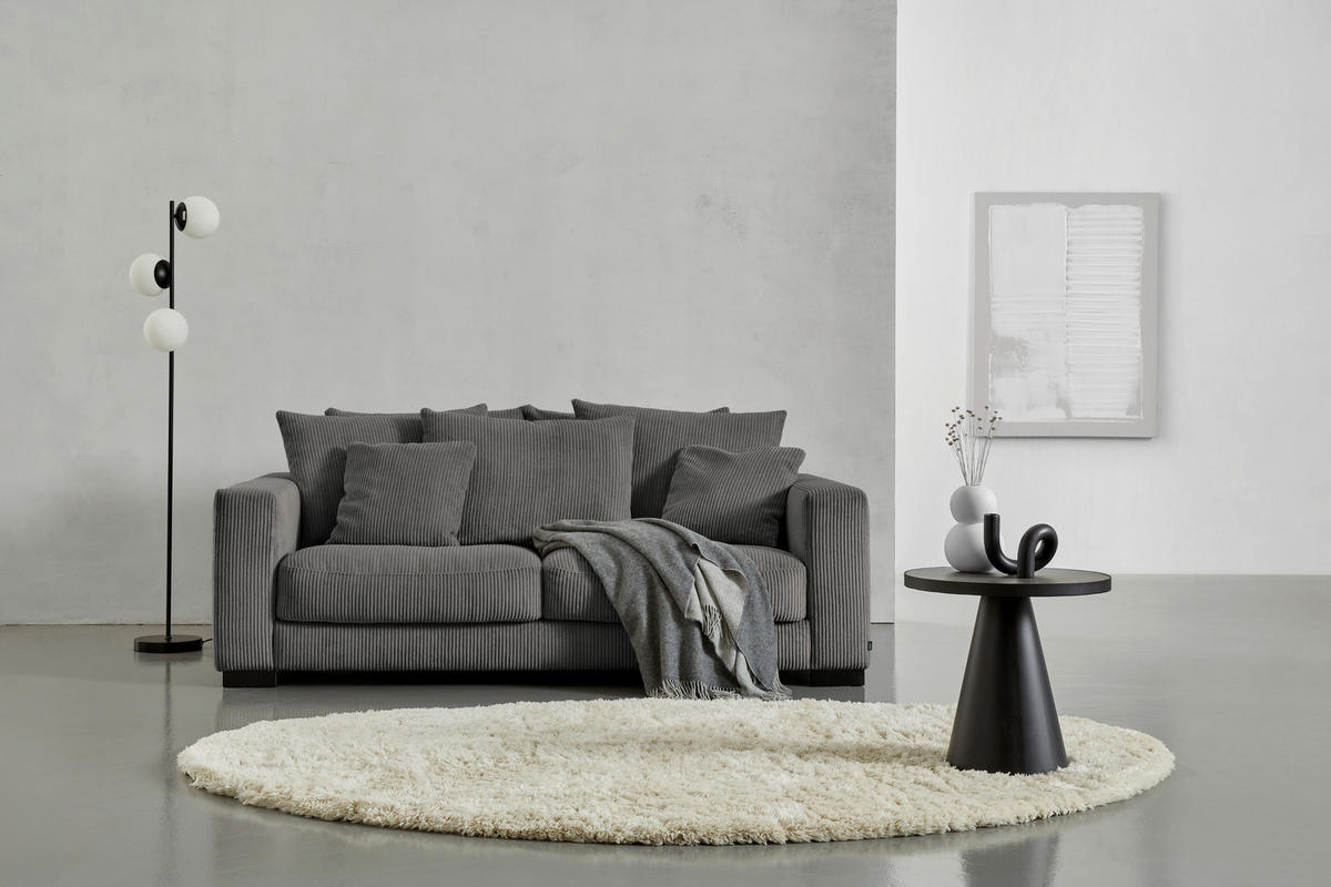 2,5-SITS SOFFA i manchester mörkgrå  - mörkgrå/svart, Klassisk, trä/textil (203/83/126cm) - MID.YOU