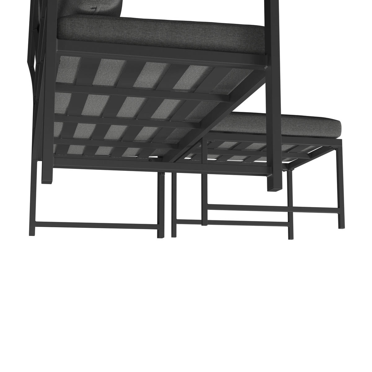 LOUNGEGARNITUR 2-teilig   191,5/81/67 cm Stahl  - Dunkelgrau, MODERN, Textil/Metall (191,5/81/67cm) - Ambia Garden