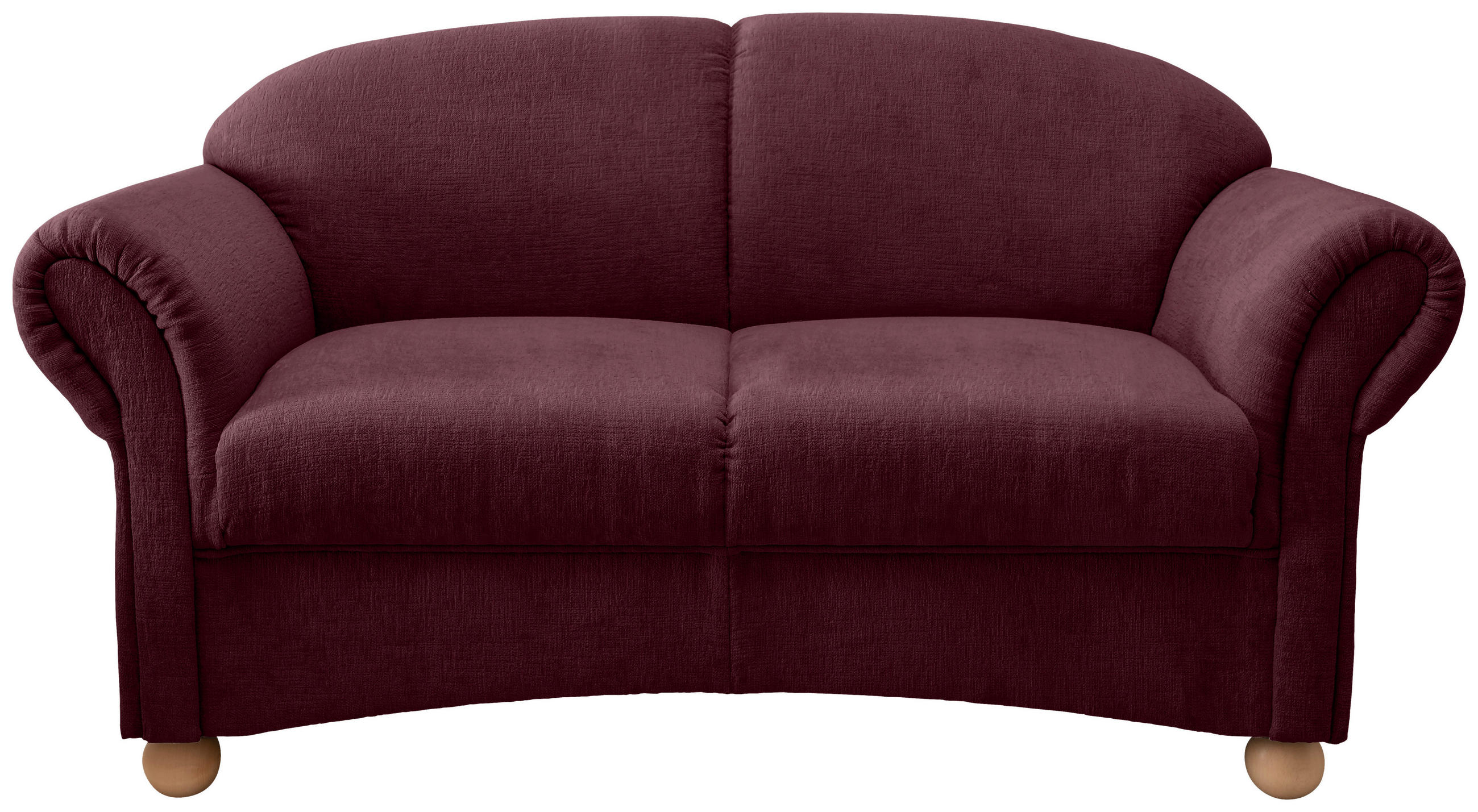 2-SITZER-SOFA in Mikrofaser Bordeaux  - Wildeiche/Bordeaux, Konventionell, Holz/Textil (151/94/80cm) - Livetastic