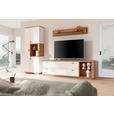 WOHNWAND  in Weiß, Wildeiche  305/202/50 cm  - Wildeiche/Anthrazit, Design, Glas/Holz (305/202/50cm) - Novel