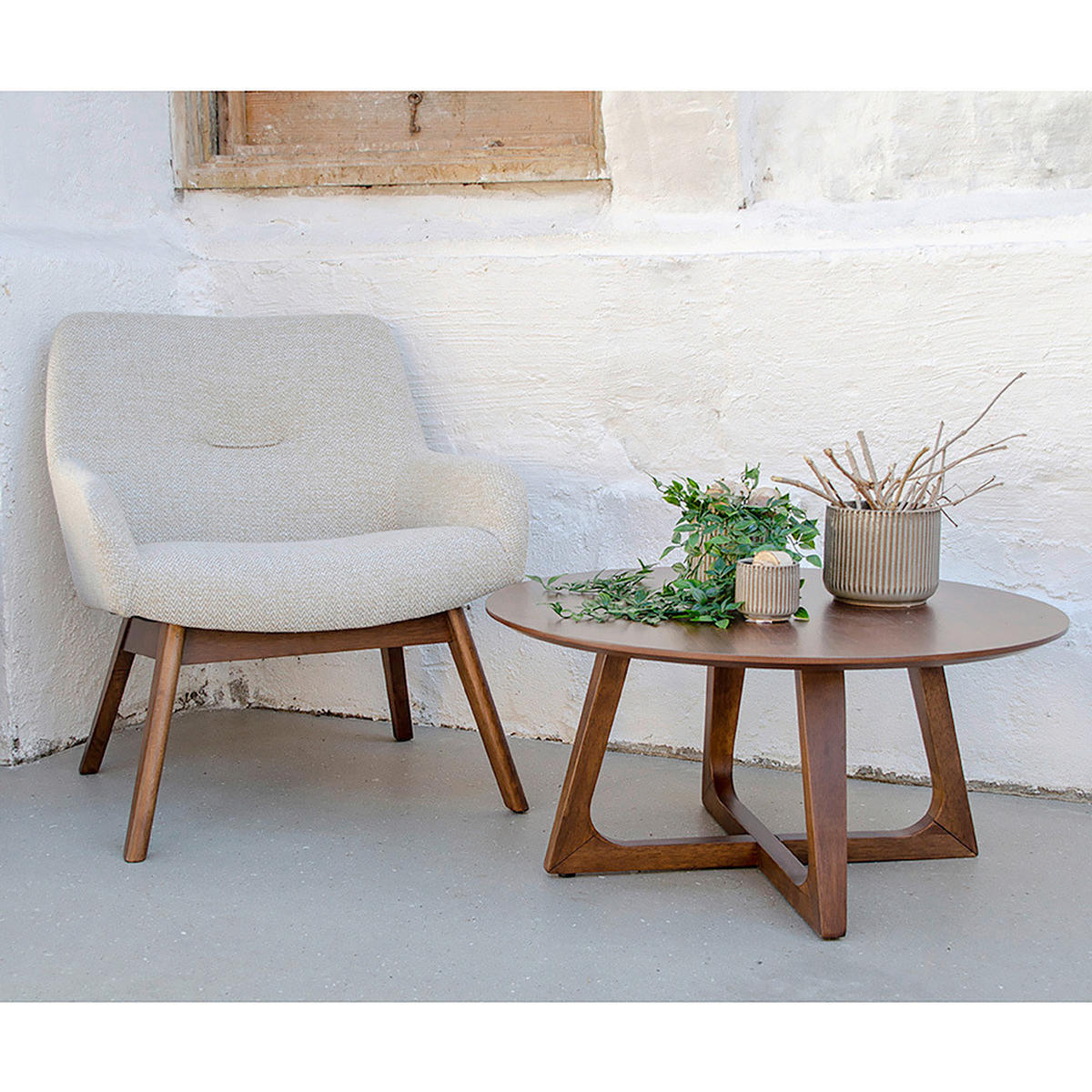 COUCHTISCH HELLERUP 75/75/36 cm rund Walnussfarben  - Walnussfarben, Design, Holzwerkstoff (75/75/36cm) - MID.YOU
