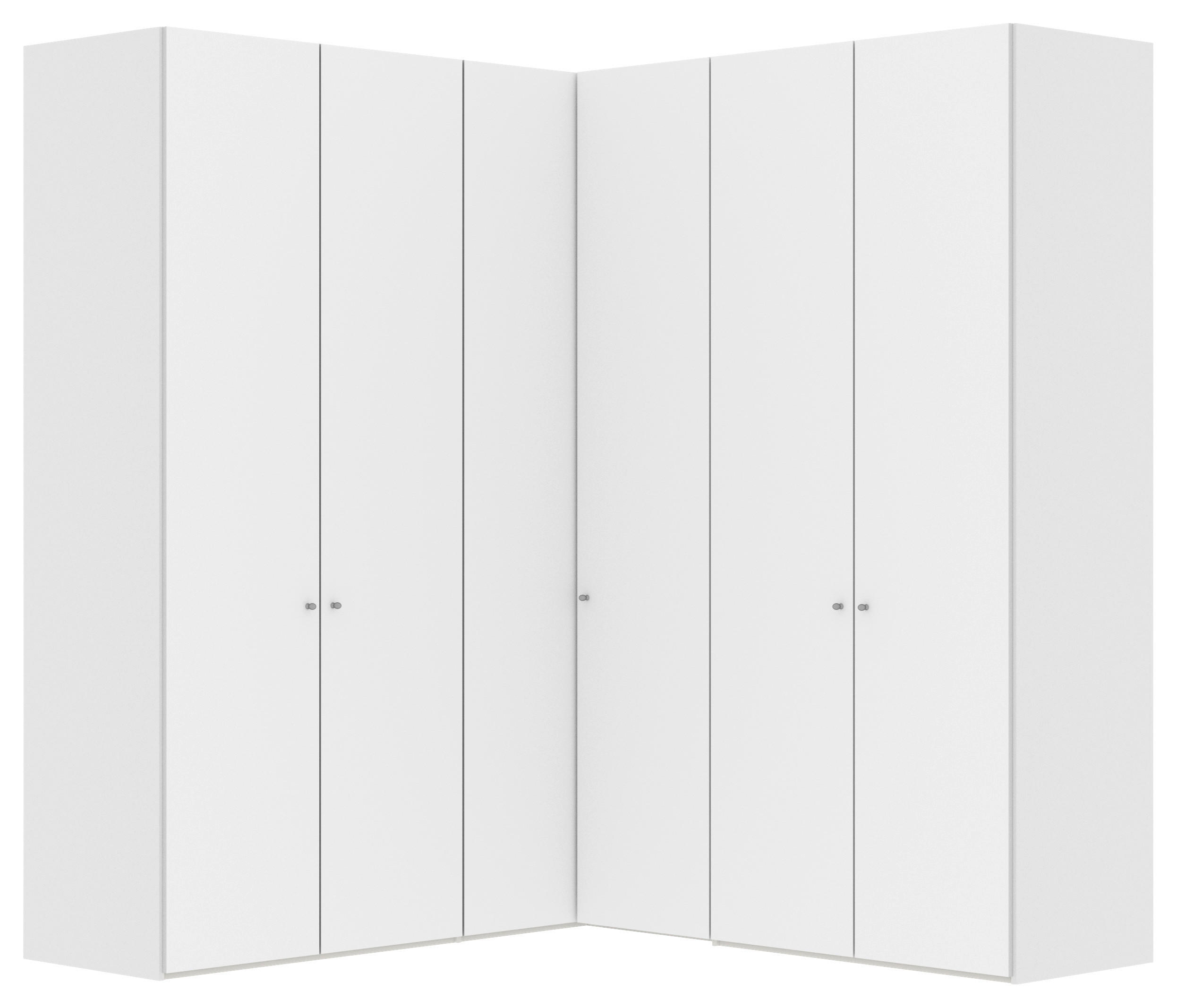 ARMOIRE D'ANGLE 203/236/211 cm  - Weiss/Silberfarben, Design, Glas/Holzwerkstoff (203/236/211cm) - Jutzler