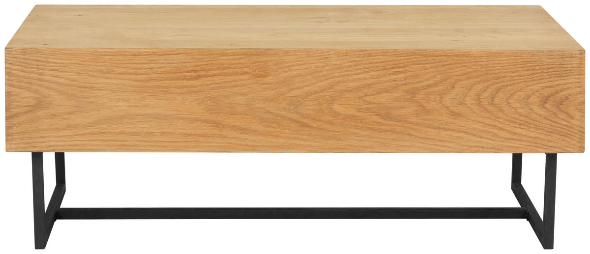 COUCHTISCH Eiche furniert 110/60/40 cm rechteckig Naturfarben, Schwarz  - Schwarz/Naturfarben, Design, Holz/Holzwerkstoff (110/60/40cm) - MID.YOU