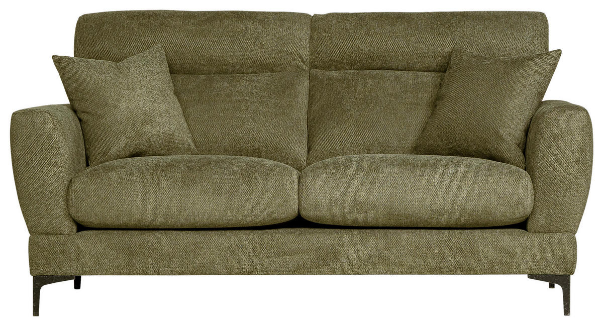 2-SITS SOFFA i trä, metall, textil olivgrön  - olivgrön/svart, Klassisk, metall/trä (185/98/101cm) - Johann Jakob