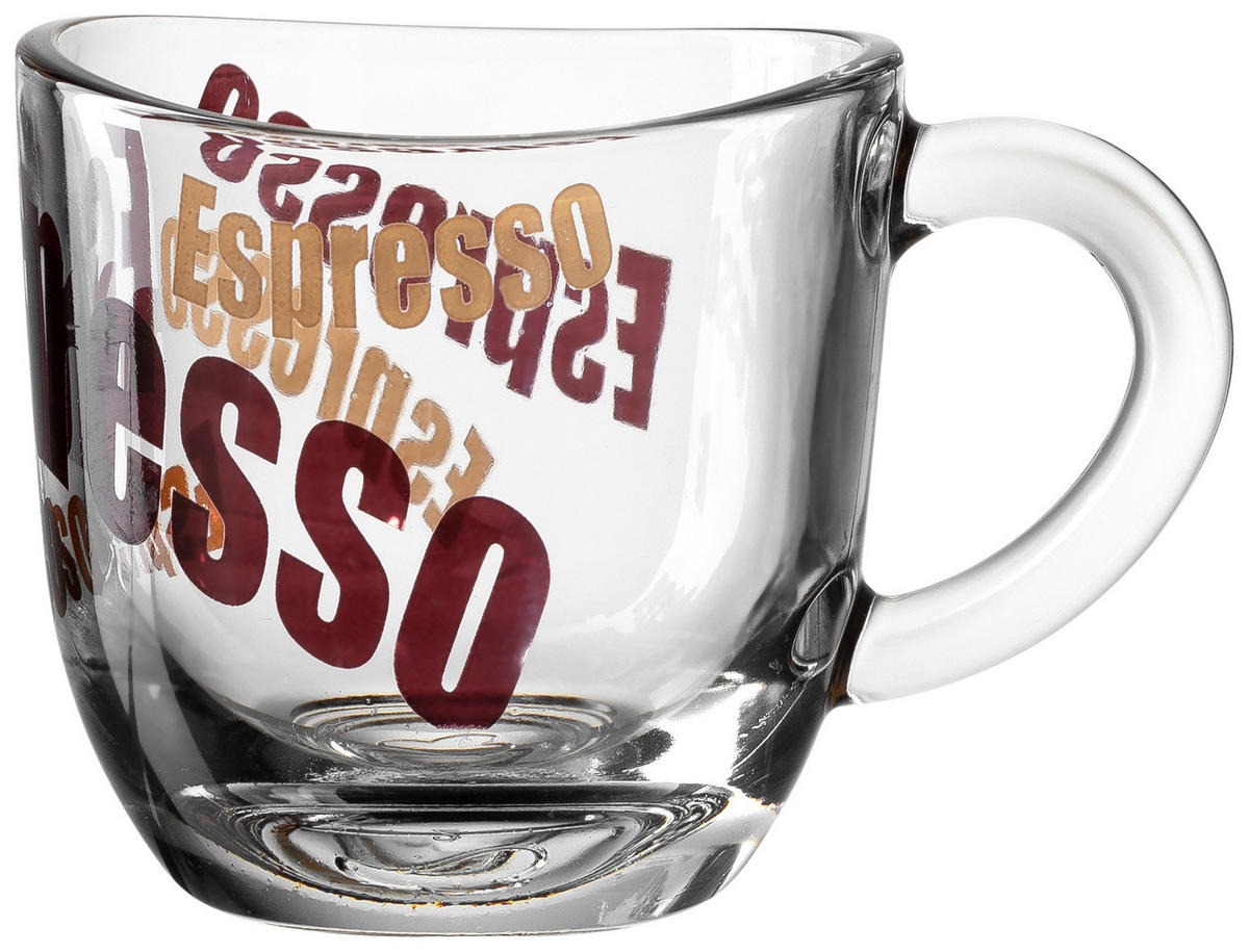 ESPRESSOGLÄSERSET Napoli 6-teilig  - Transparent/Braun, KONVENTIONELL, Glas (80ml) - Leonardo