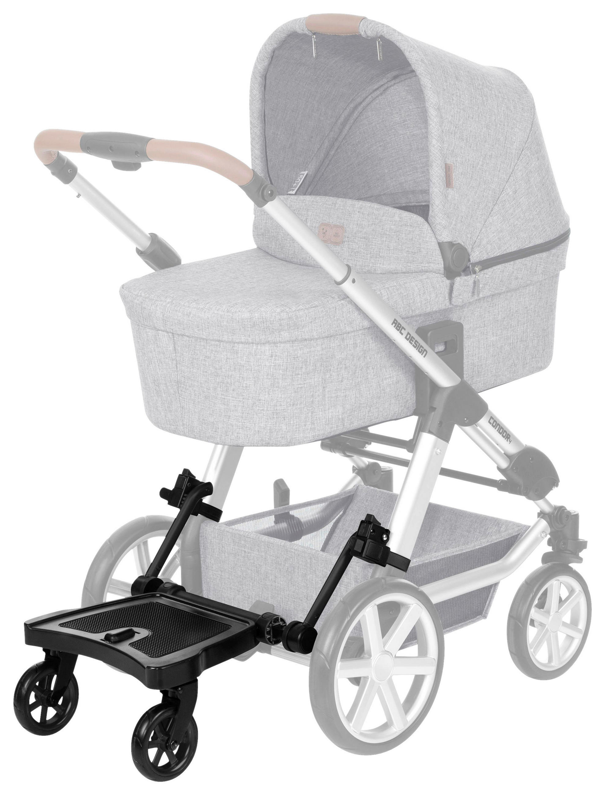 Thumbnail - ABC Design Mitfahrbrett Kiddie Ride ON, Schwarz, Kunststoff, 45x44x31 cm, Baby on Tour, Kinderwagen, Kinderwagen-Zubehör...