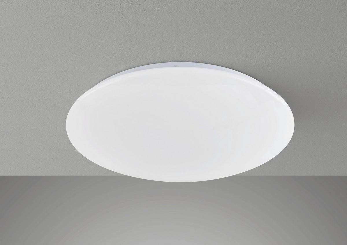 LED-DECKENLEUCHTE  39,5/8,5 cm    - Weiss Hochglanz/Weiss, Konventionell, Kunststoff (39,5/8,5cm) - Fischer & Honsel