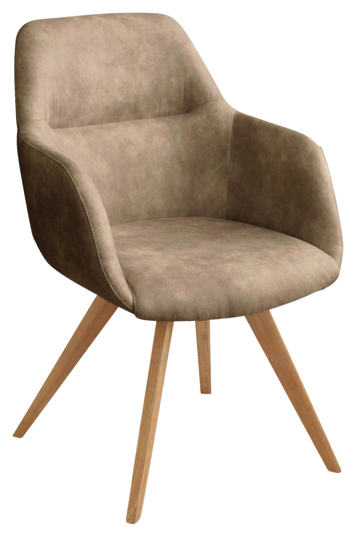 ARMLEHNSTUHL  in Flachgewebe  - Eichefarben/Beige, Design, Holz/Textil (57/85,5/65cm) - Voleo