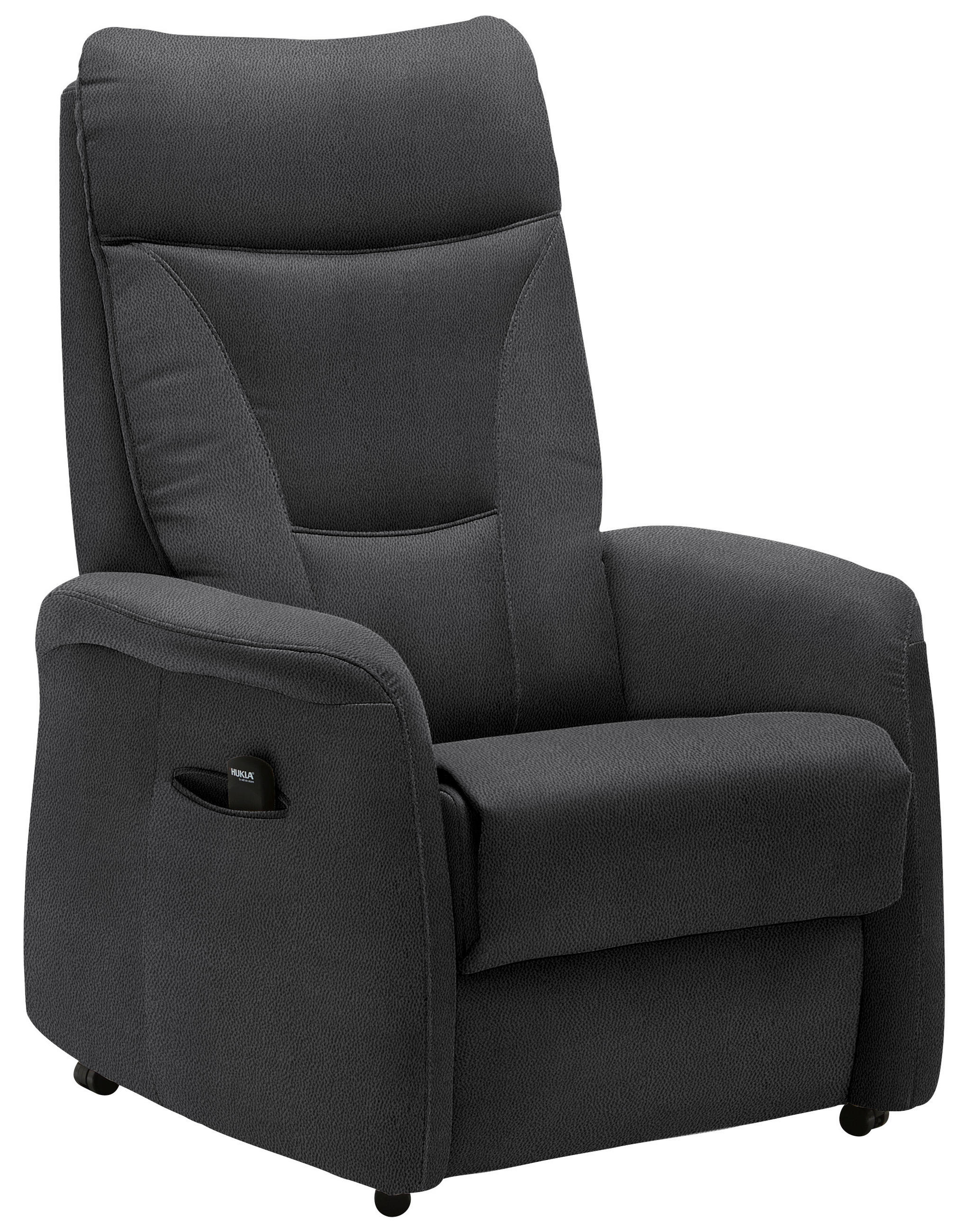 FERNSEHSESSEL  mit Relaxfunktion, Aufstehhilfe Mikrofaser Dunkelgrau  - Dunkelgrau/Schwarz, KONVENTIONELL, Textil (78/108/90cm) - Hukla