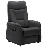 FERNSEHSESSEL  mit Relaxfunktion, Aufstehhilfe Mikrofaser Dunkelgrau  - Dunkelgrau/Schwarz, KONVENTIONELL, Textil (78/108/90cm) - Hukla