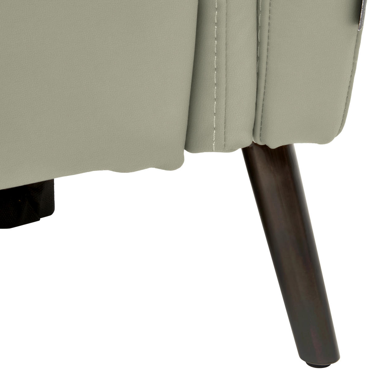 3-SITZER-SOFA Echtleder Hellgrau  - Hellgrau/Schwarz, Design, Leder/Metall (210/79/104cm) - Belluti