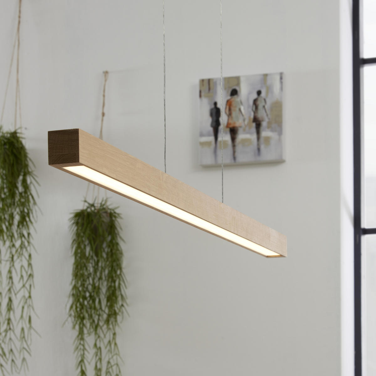 ZÁVESNÉ LED SVIETIDLO, 100/6/110 cm  - farba duba, Natur, drevo (100/6/110cm) - Dieter Knoll