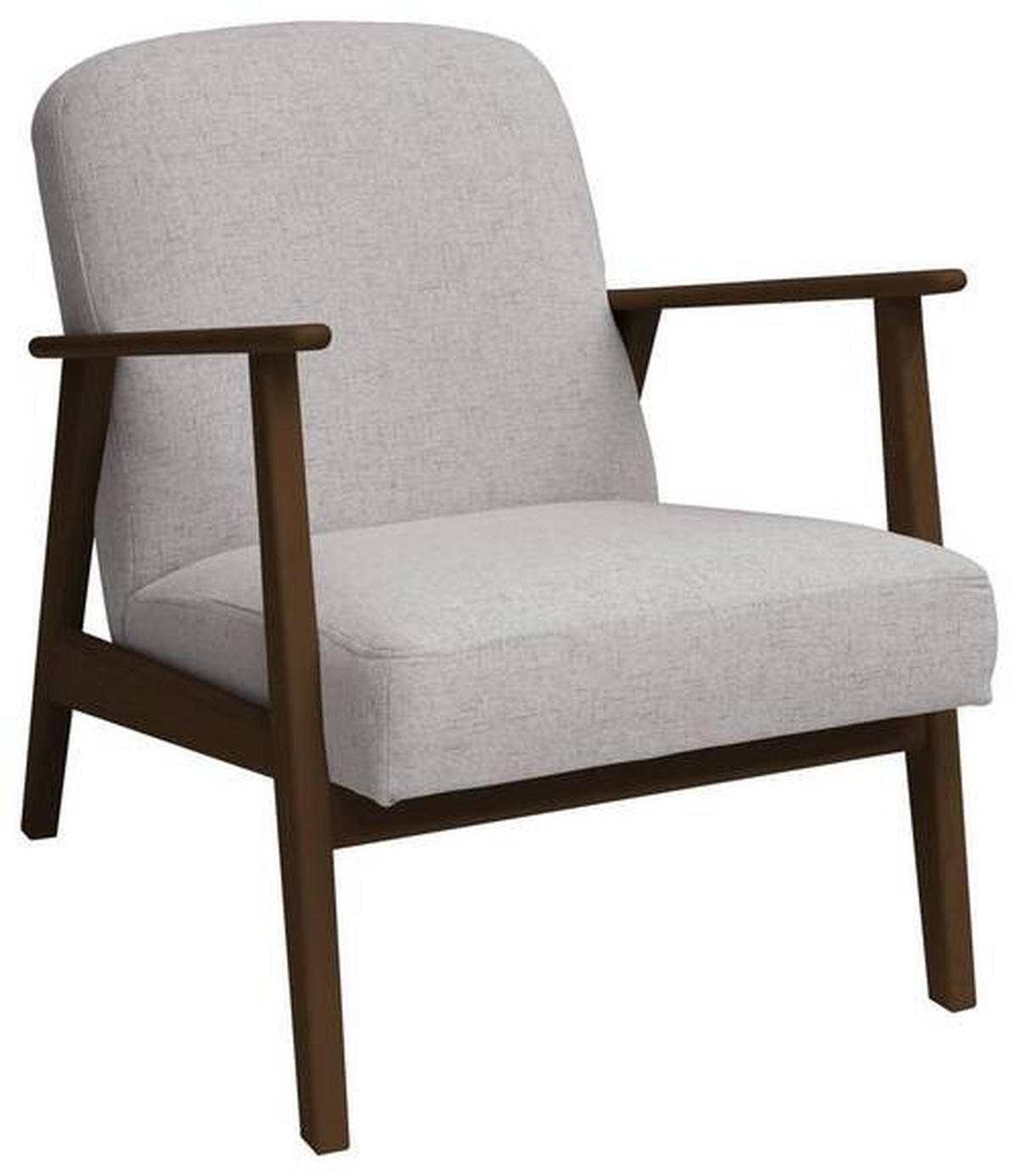 SESSEL in Webstoff Grau, Beige, Dunkelbraun  - Dunkelbraun/Beige, Natur, Holz/Textil (63/78/78cm) - Livetastic