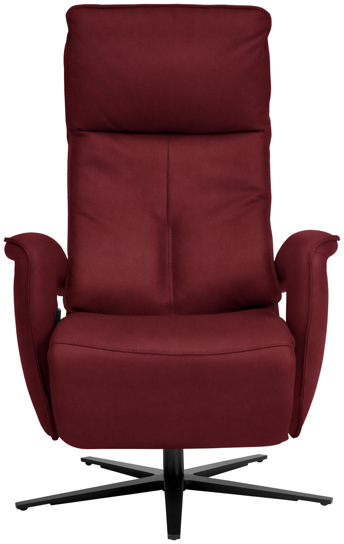 RELAXSESSEL in Leder Rot  - Rot/Schwarz, Design, Leder/Metall (77/119/87cm) - Valdera