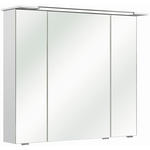 SPIEGELSCHRANK 82/71/16 cm  - Silberfarben/Weiß, KONVENTIONELL, Glas/Holzwerkstoff (82/71/16cm) - Xora