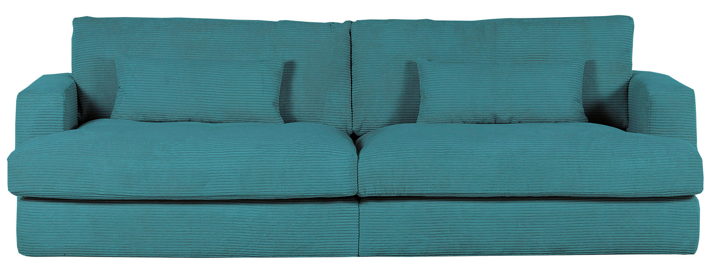 BIGSOFA in Cord Petrol  - Petrol/Schwarz, ROMANTIK / LANDHAUS, Kunststoff/Textil (270/67/120cm) - Landscape