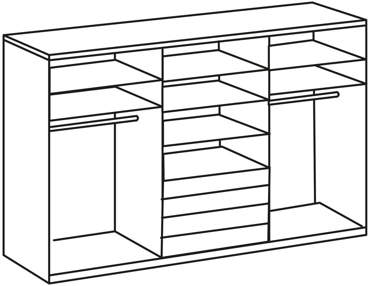 SCHWEBETÜRENSCHRANK  in Weiß  - Chromfarben/Weiß, MODERN, Holzwerkstoff/Metall (300/236/65cm) - P & B
