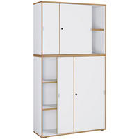 AKTENSCHRANK 100/183/37 cm  - Honigeiche/Weiss, Design, Holzwerkstoff (100/183/37cm) - MID.YOU