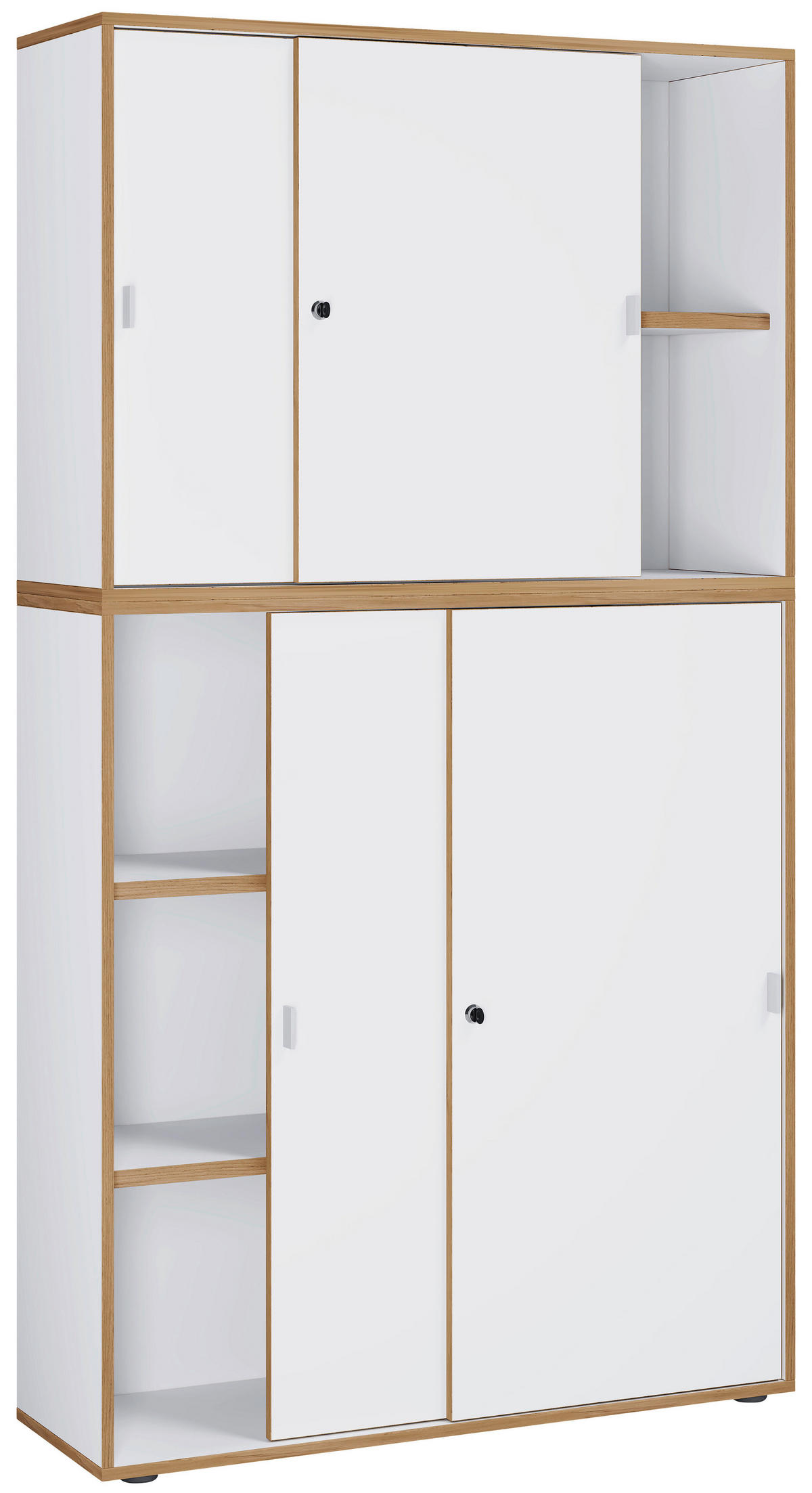 AKTENSCHRANK 100/183/37 cm  - Honigeiche/Weiss, Design, Holzwerkstoff (100/183/37cm) - MID.YOU