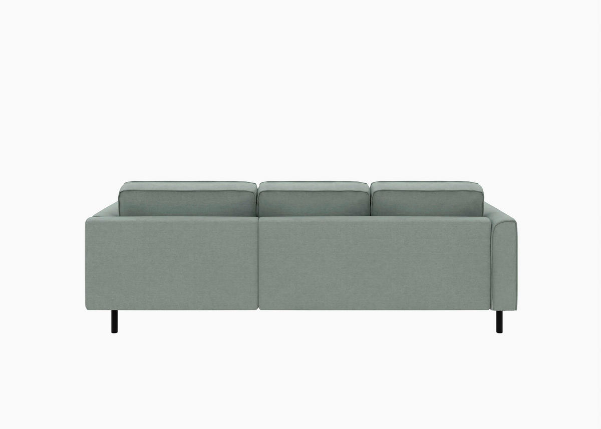 ECKSOFA Struktur Grau  - Schwarz/Grau, Modern, Textil/Metall (232/161cm) - Trendmanufaktur