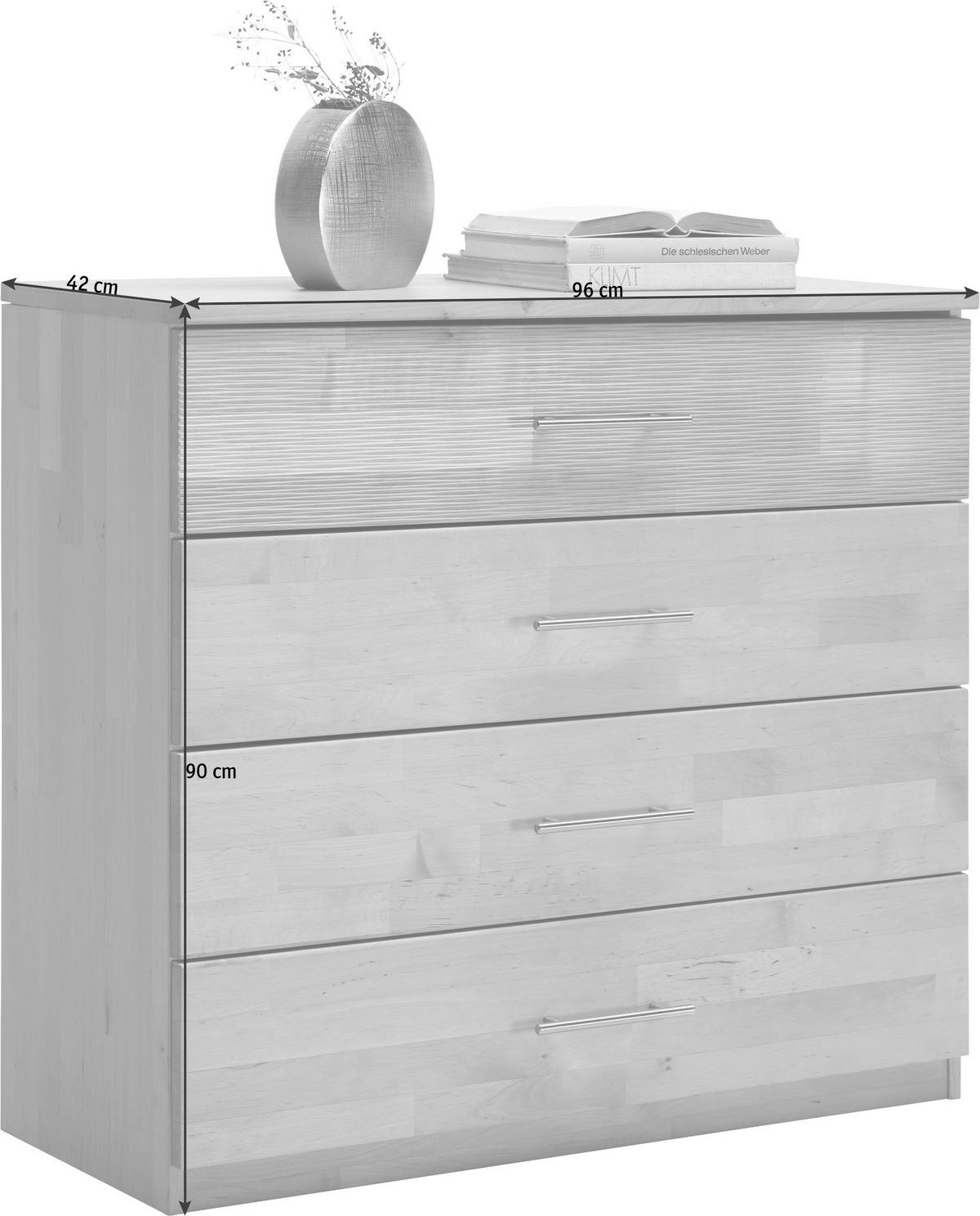 KOMMODE 96/90/42 cm  in Erlefarben  - Chromfarben/Erlefarben, Natur, Holz/Metall (96/90/42cm) - Linea Natura