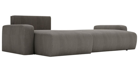 ECKSOFA in Cord Dunkelgrau  - Dunkelgrau/Schwarz, MODERN, Kunststoff/Textil (150/245cm) - Carryhome