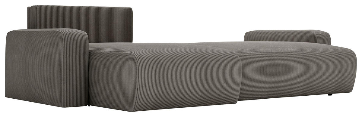 ECKSOFA in Cord Dunkelgrau  - Dunkelgrau/Schwarz, Modern, Kunststoff/Textil (150/245cm) - Carryhome