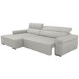 ECKSOFA DUA in Echtleder Beige  170/293 cm  - Chromfarben/Beige, Design, Leder/Metall (170/293cm) - Novel