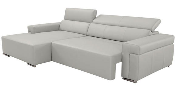 ECKSOFA DUA in Echtleder Beige  170/293 cm  - Chromfarben/Beige, Design, Leder/Metall (170/293cm) - Novel