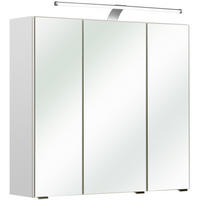 ZRKADLOVÁ SKRINKA, biela, 75/70/20 cm  - biela, Konventionell, kompozitné drevo/sklo (75/70/20cm) - Xora