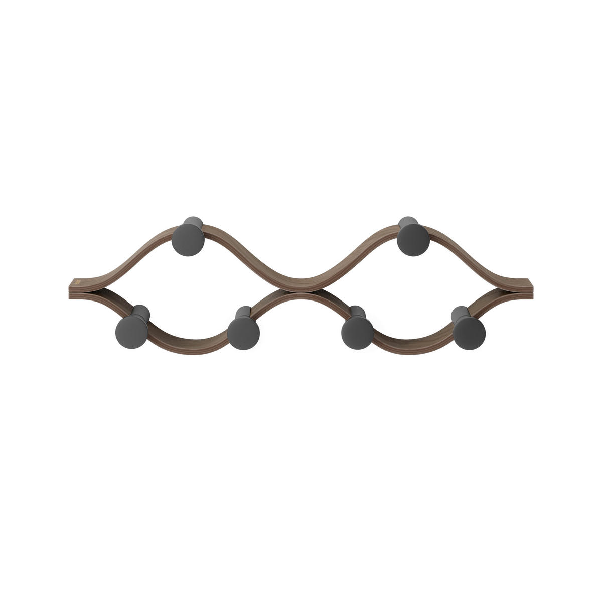 STENSKI OBEŠALNIK - črna/barva oreha, Konvencionalno, umetna masa/les (43/13/6cm) - Umbra