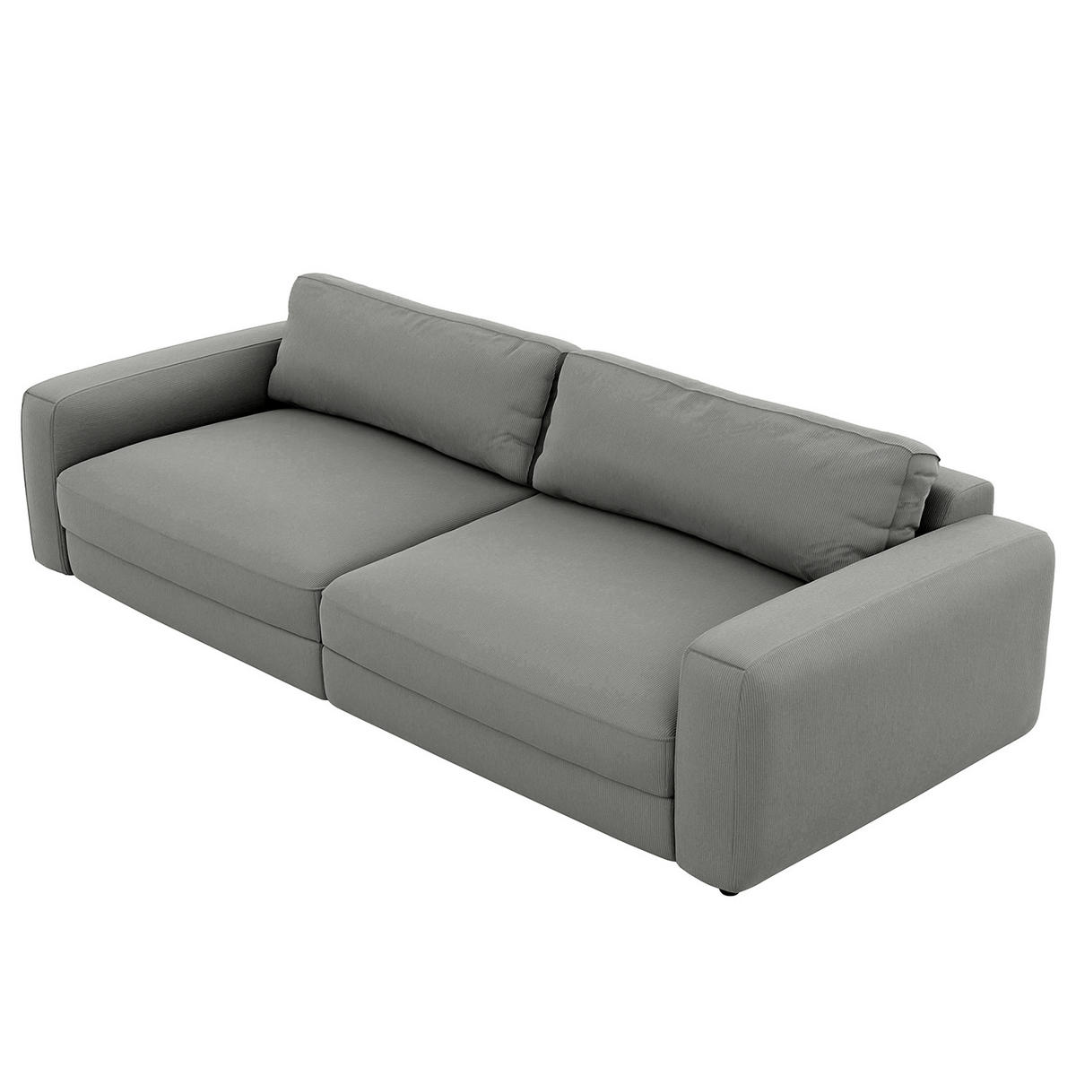 BIGSOFA in Cord Dunkelgrau  - Dunkelgrau/Schwarz, MODERN, Kunststoff/Textil (264/84/125cm) - Trendmanufaktur