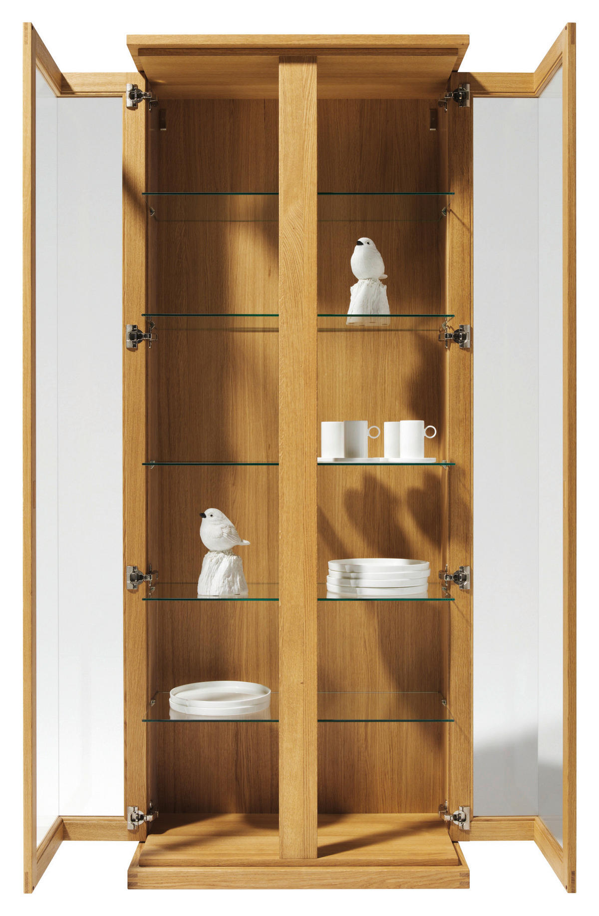 VITRINE  in massiv Eiche Eichefarben - Eichefarben, Design, Glas/Holz (80/199,5/41,9cm) - Team 7